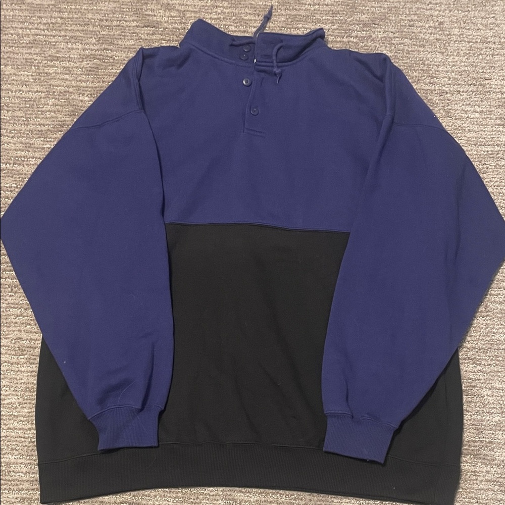 Two-Tone Blue-ish purple and Black Pullover Sweatshirt